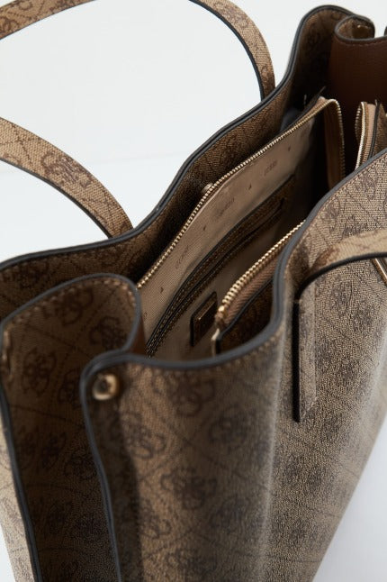 GUESS DIDI SOCIETY SATCHEL en color MARRON CLARO (4)