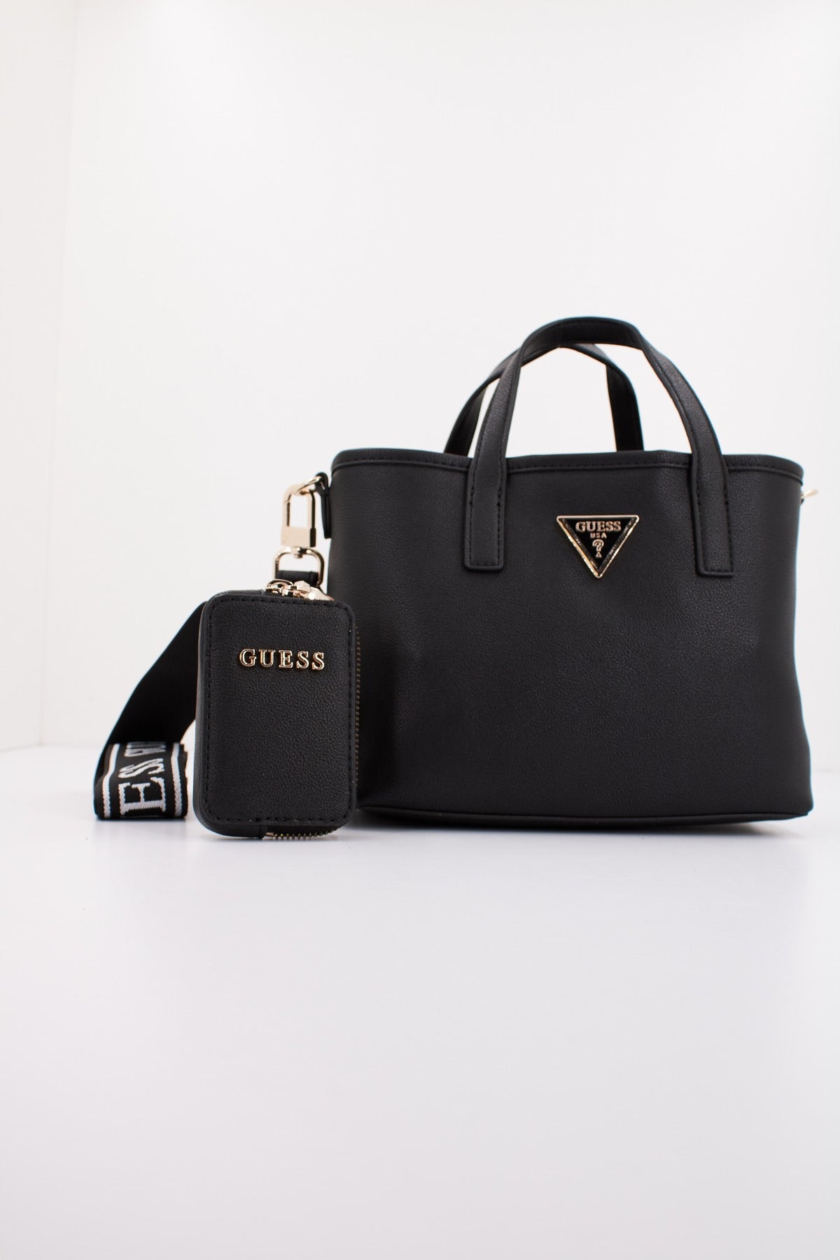 GUESS LATONA MINI TOTE en color NEGRO (2)