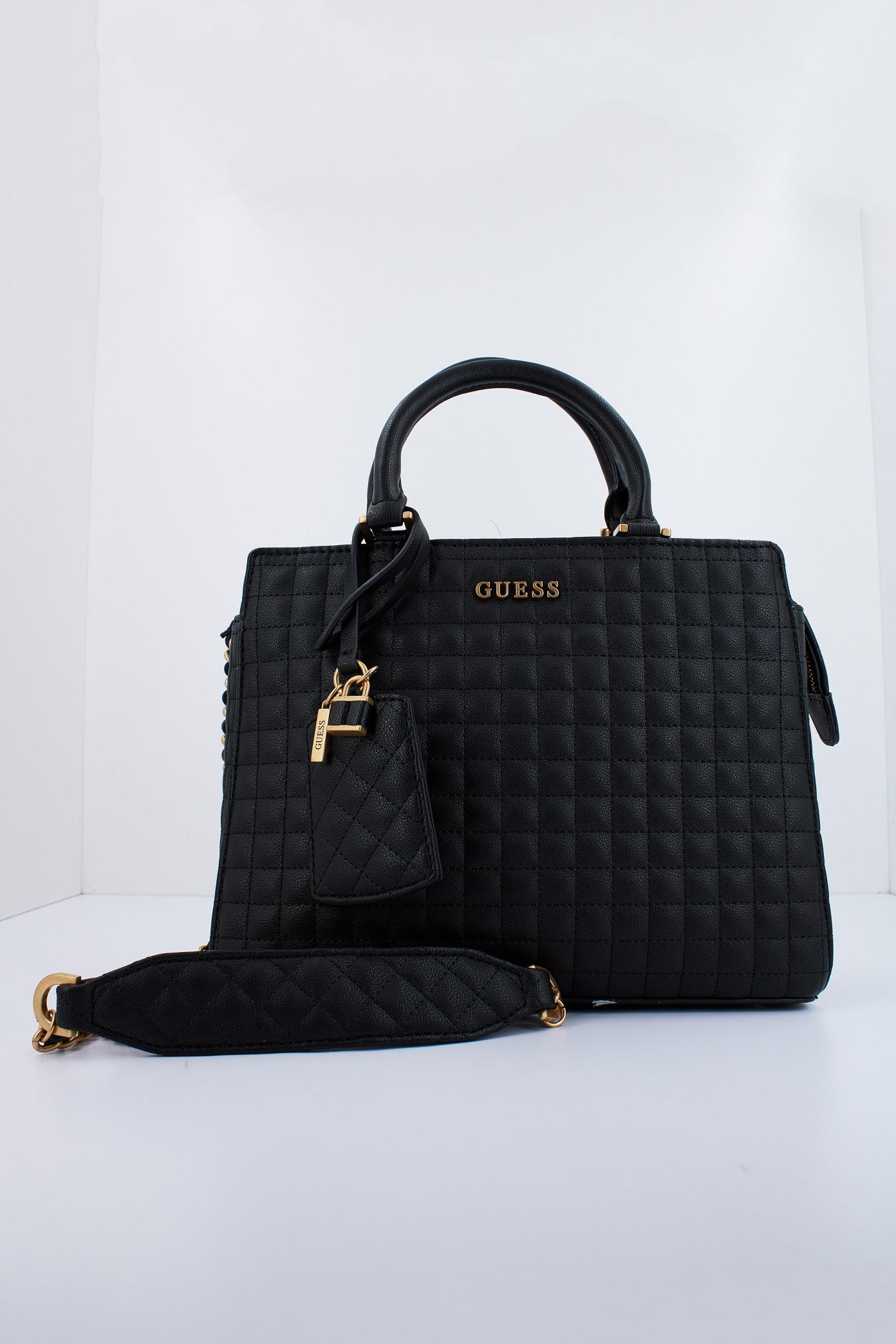 GUESS TIA LUXURY SATCHEL en color NEGRO (1)