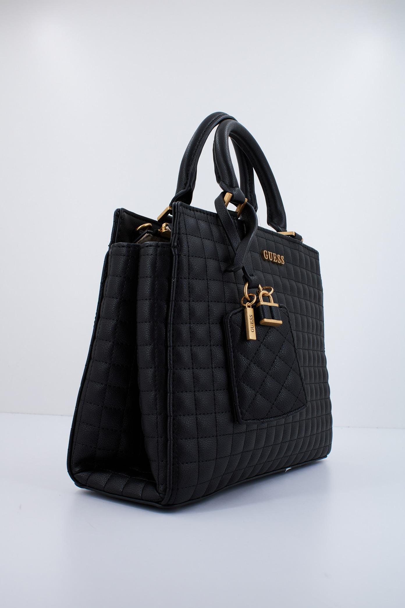 GUESS TIA LUXURY SATCHEL en color NEGRO (3)