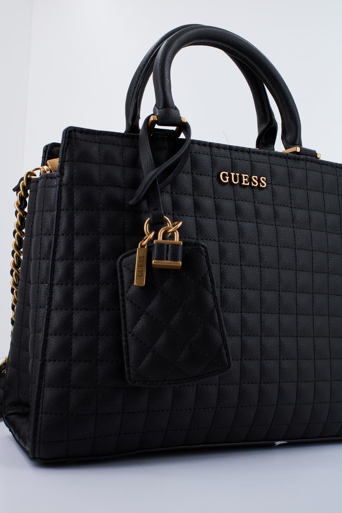 GUESS TIA LUXURY SATCHEL en color NEGRO (4)