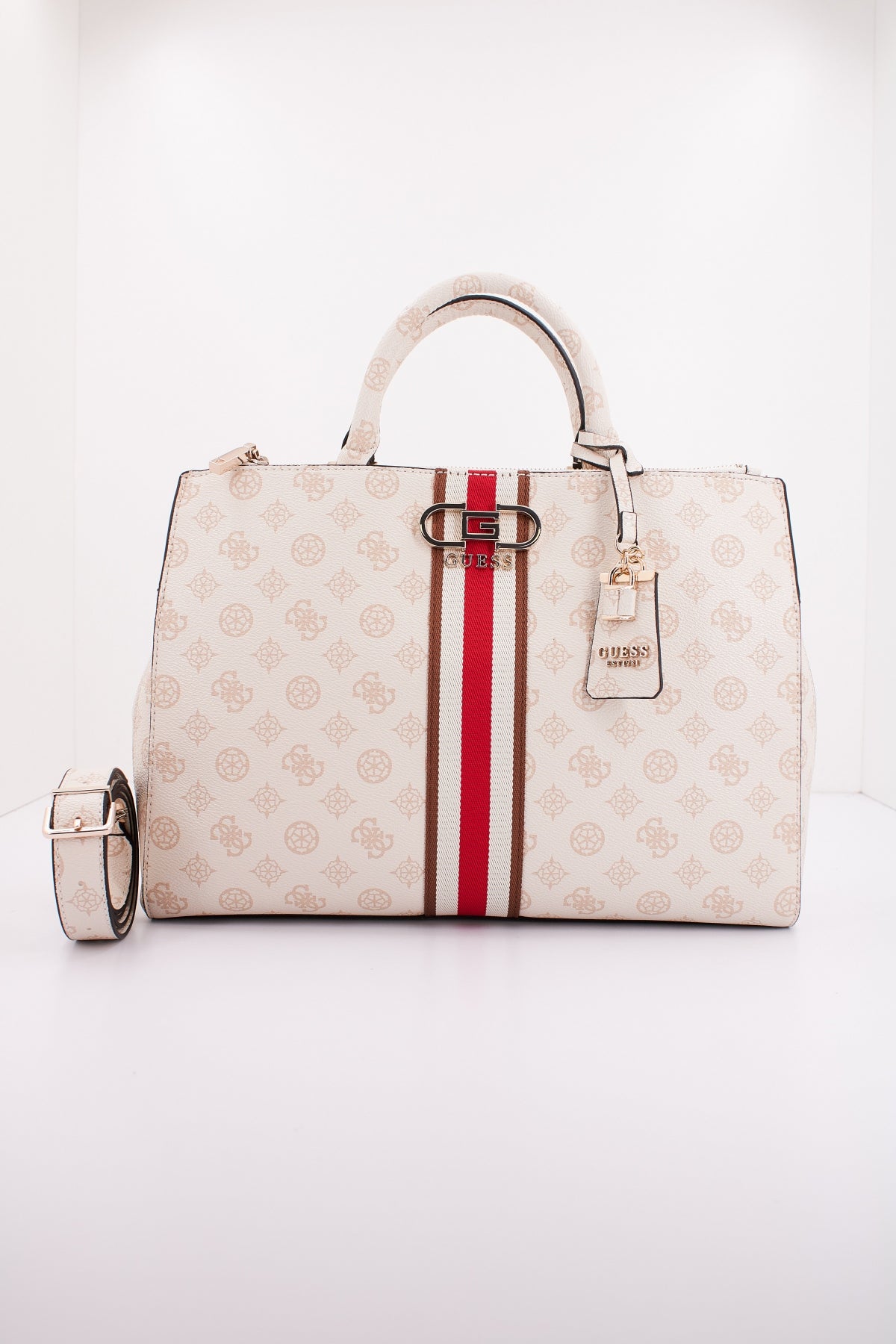 GUESS NELKA STATUS SATCHEL en color BLANCO (1)