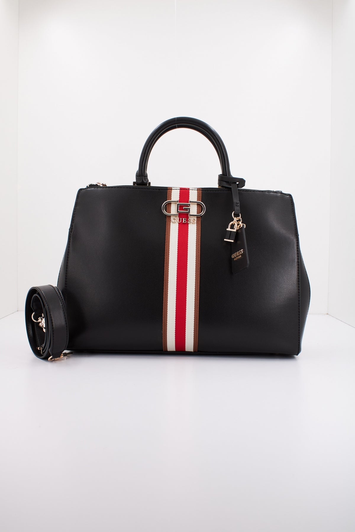GUESS NELKA STATUS SATCHEL en color NEGRO (2)