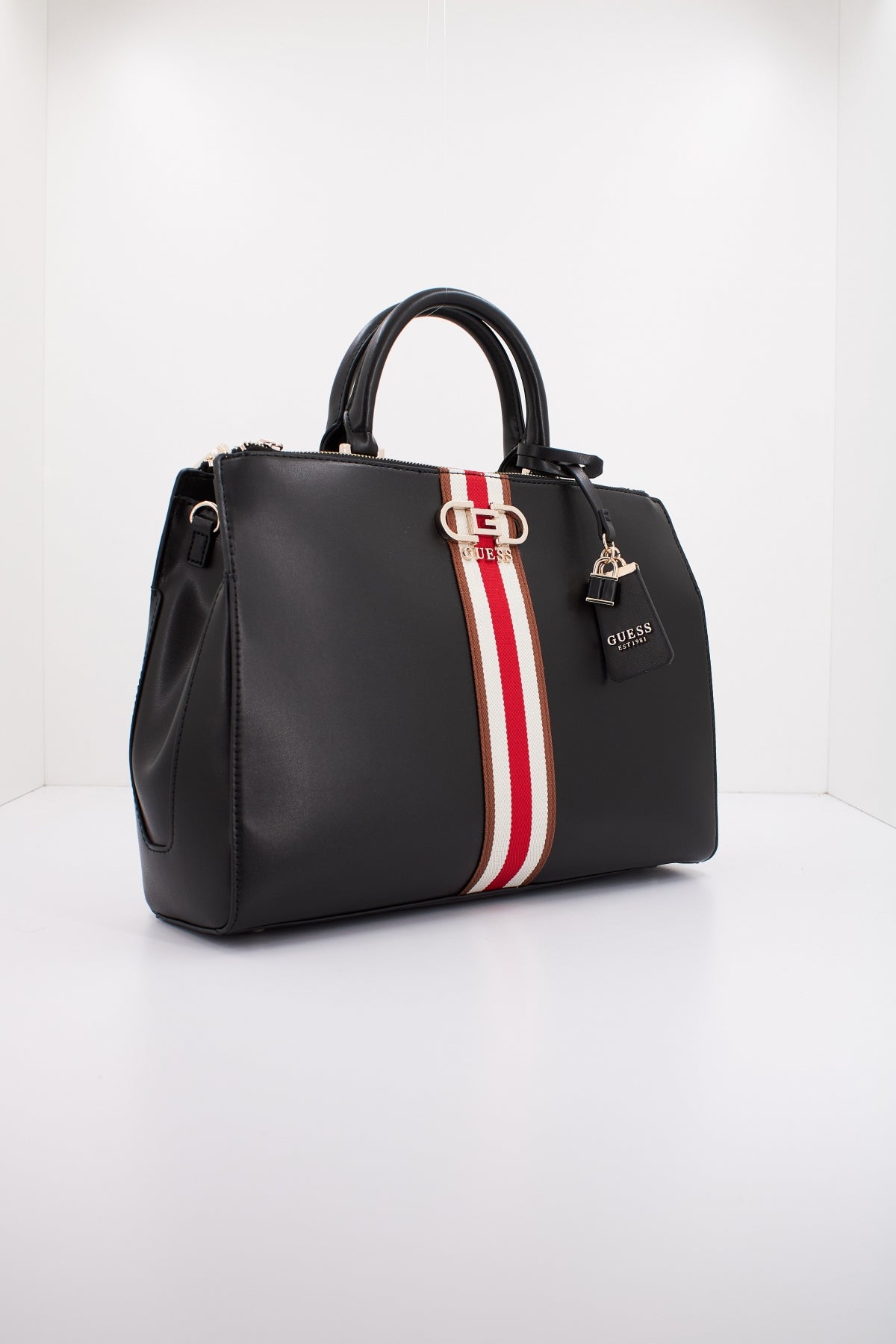 GUESS NELKA STATUS SATCHEL en color NEGRO (1)