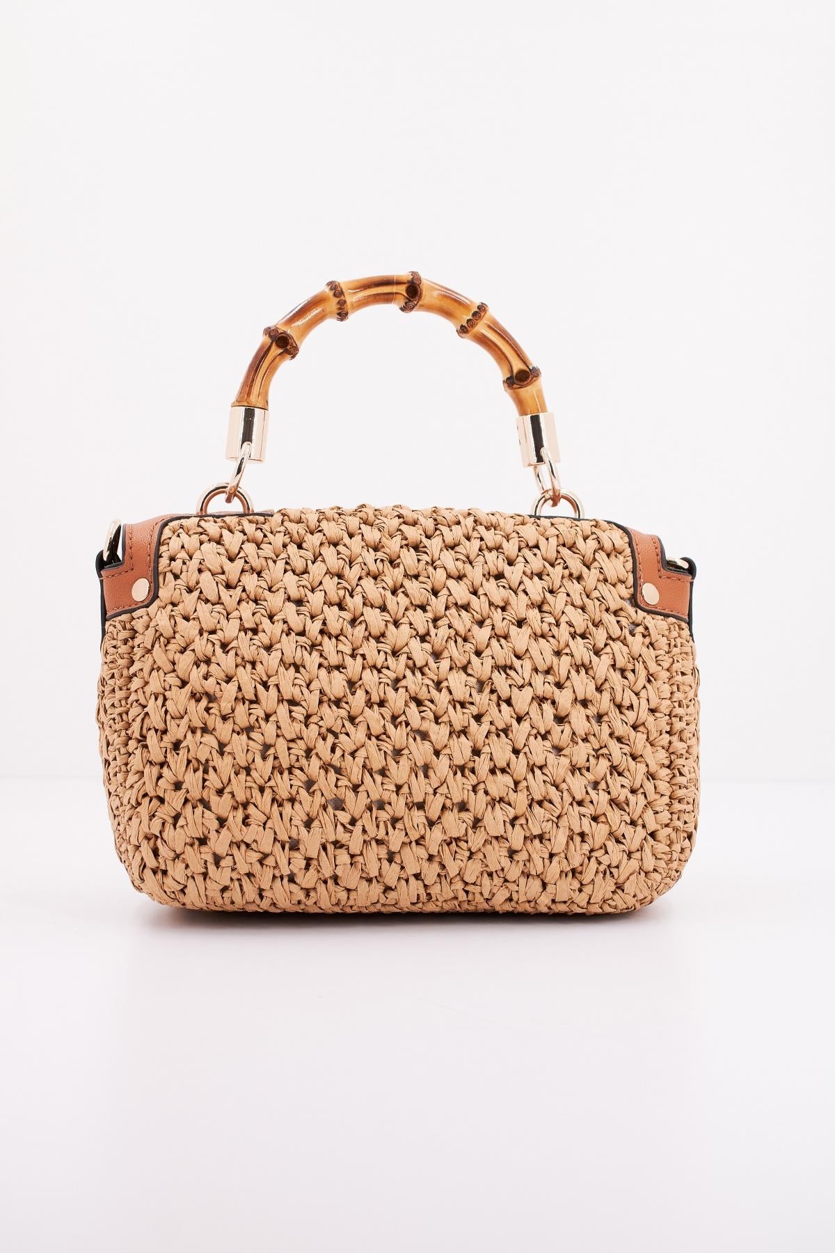 GUESS SIRIA TOP HANDLE FLAP en color MARRON CLARO (3)