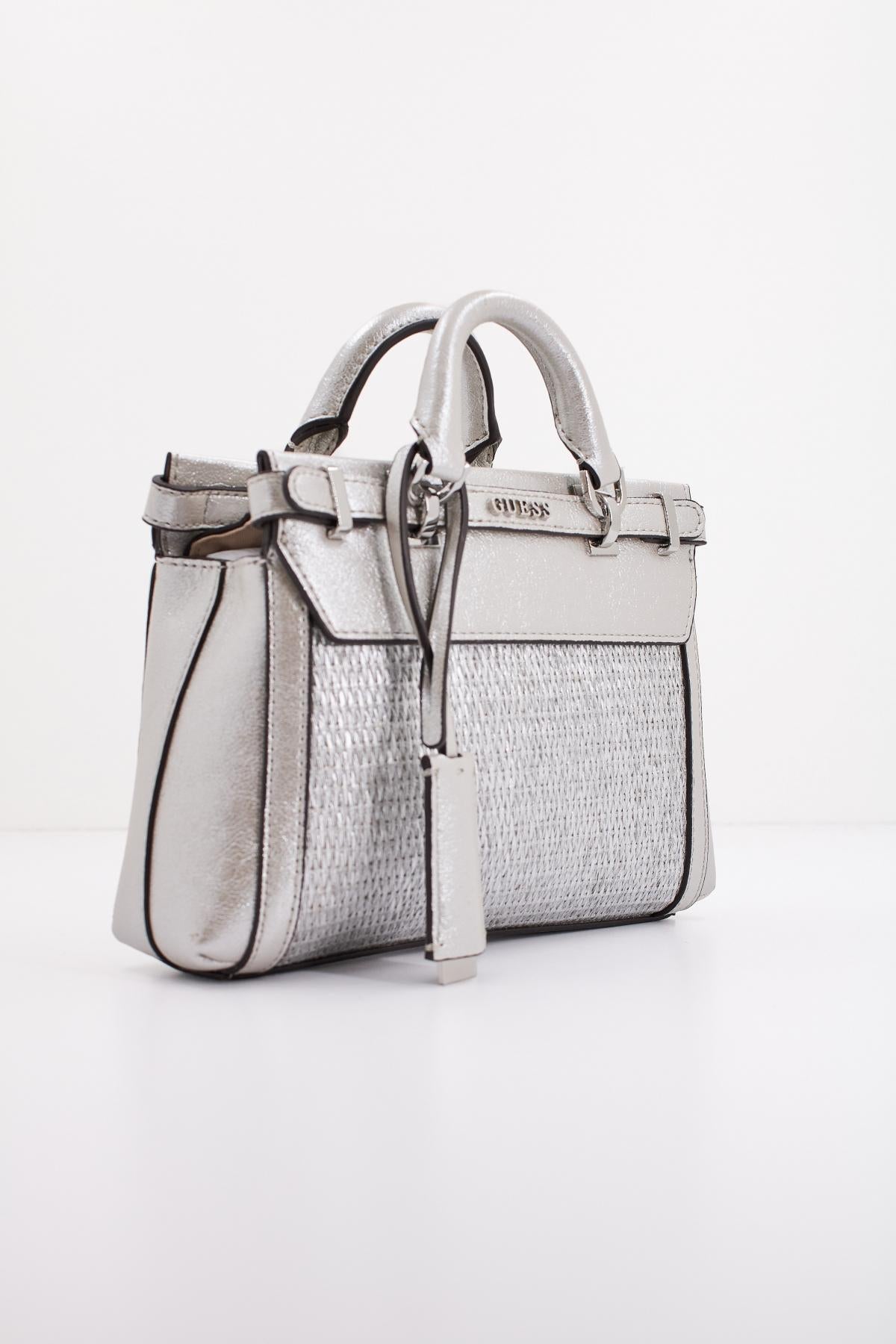 GUESS SESTRI MINI SATCHEL en color PLATA (2)