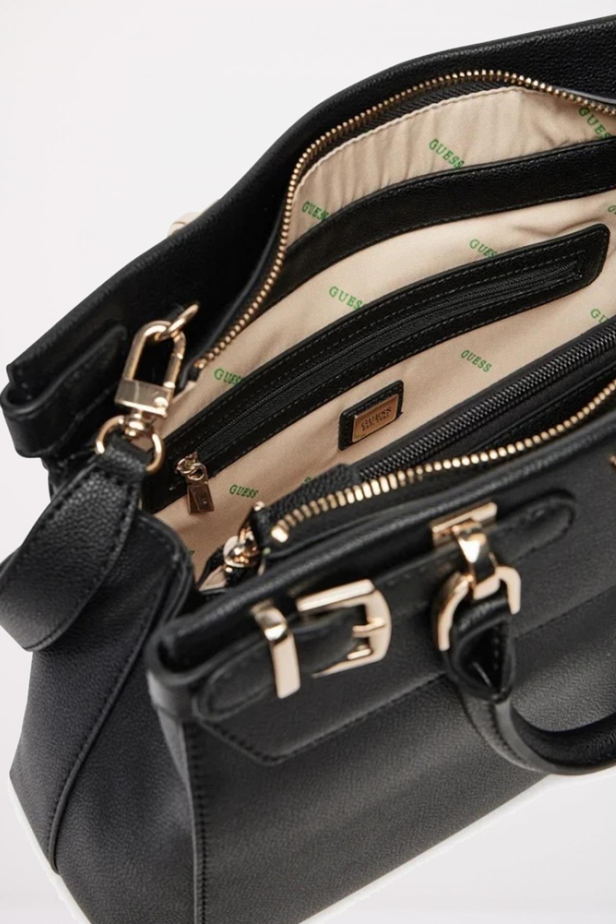 GUESS ECO ALI LUXURYSATCHEL en color NEGRO (4)