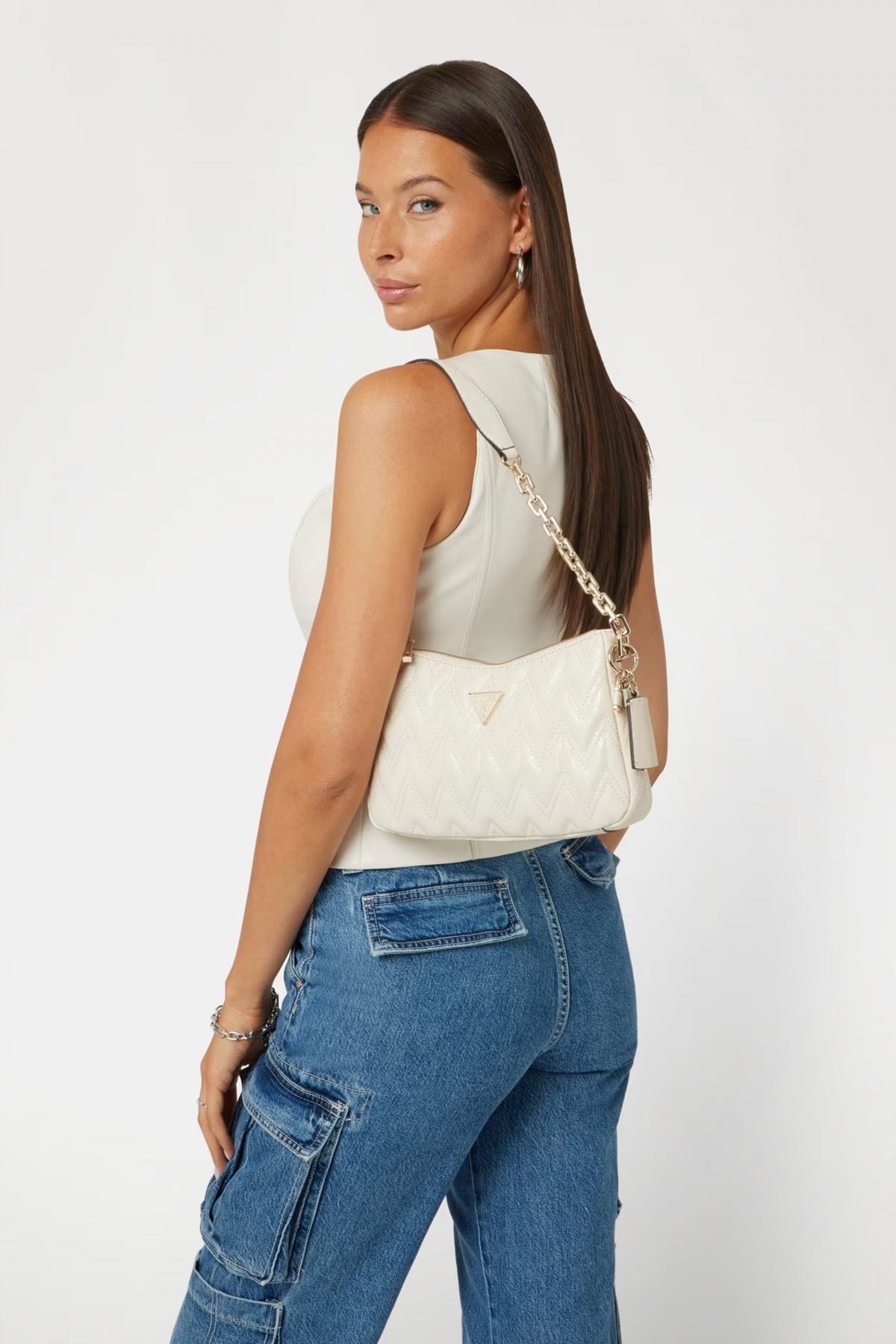 GUESS ADELARD TOP ZIPSHOULD en color BLANCO (4)