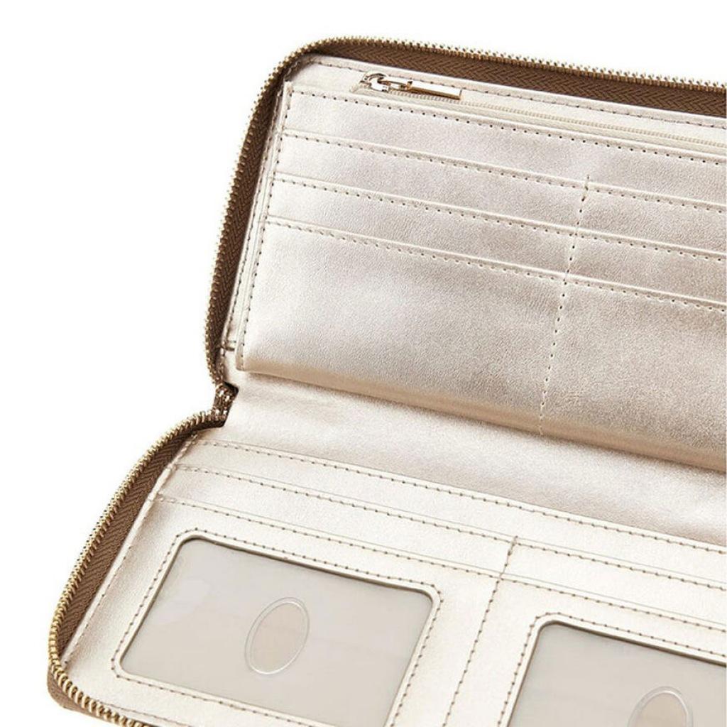GUESS LAUREL SLGLARGE ZIPA en color MARRON CLARO (6)