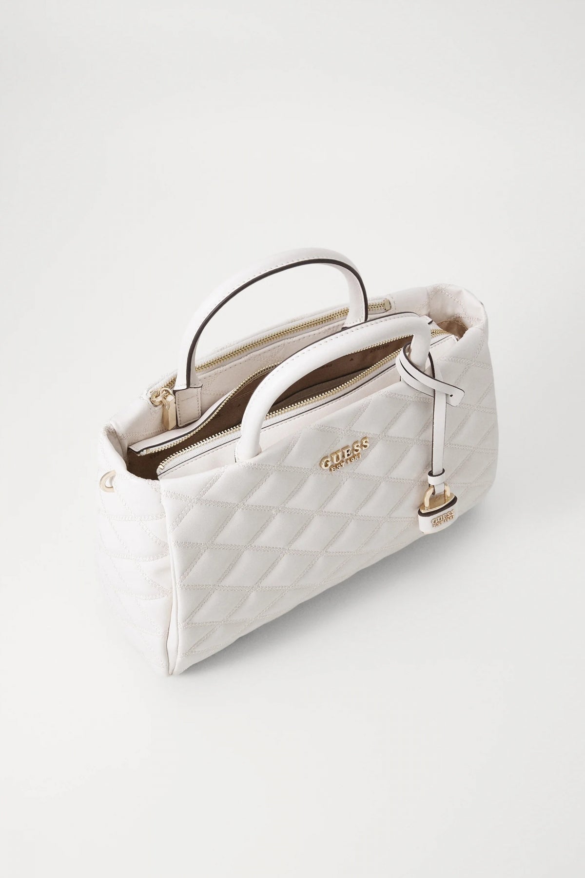GUESS TAMSIN SOCIETY SATCHEL en color BLANCO (3)