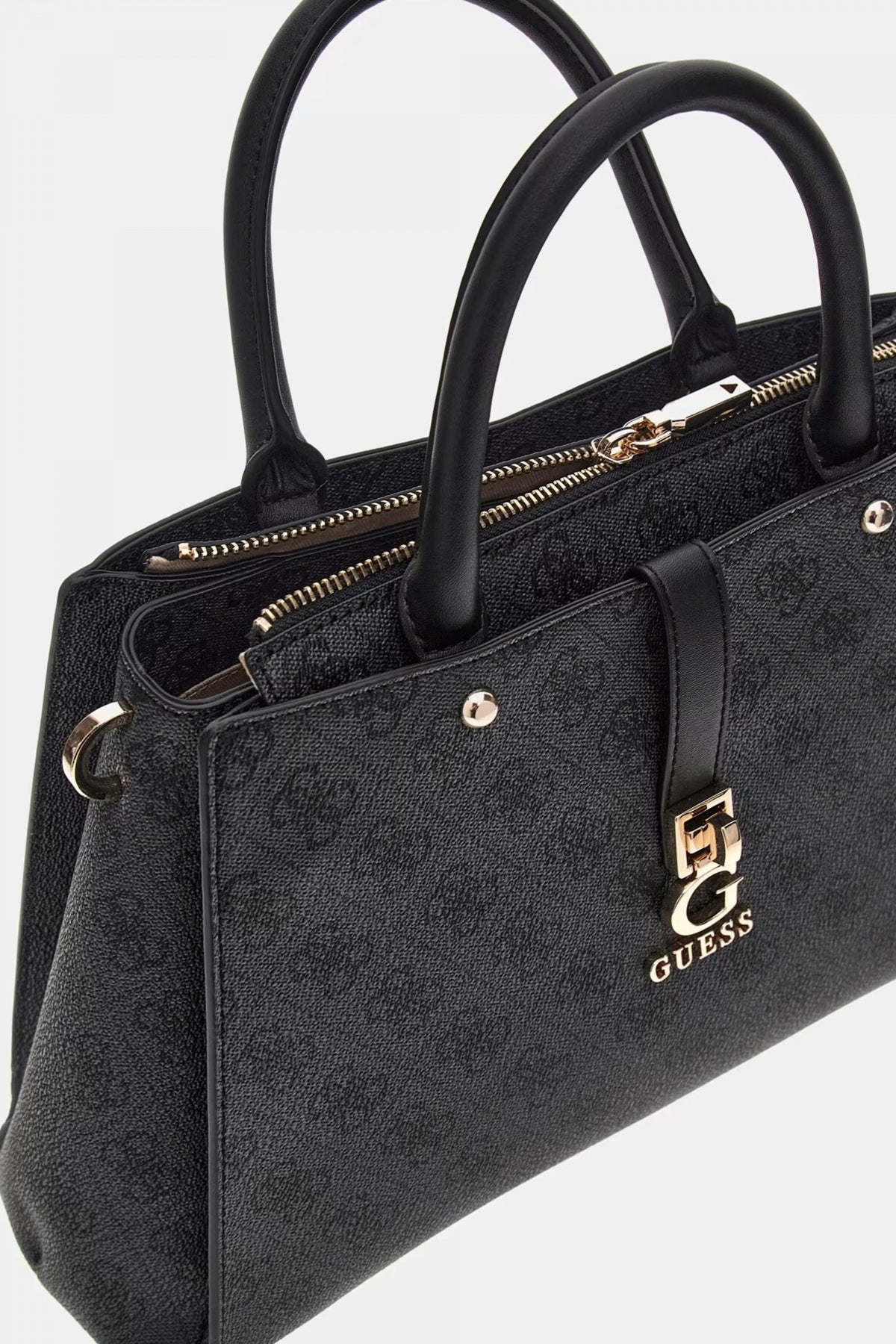 GUESS ZAMIRA LUXURY SATCHEL en color NEGRO (3)