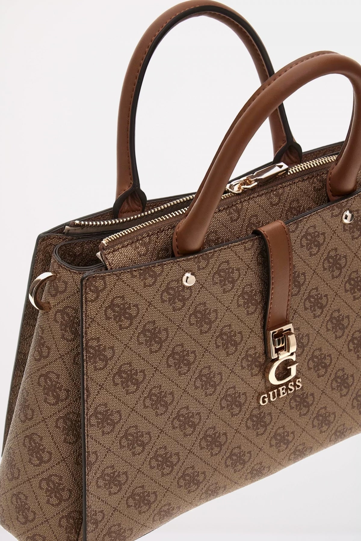 GUESS ZAMIRA LUXURY SATCHEL en color MARRON (3)