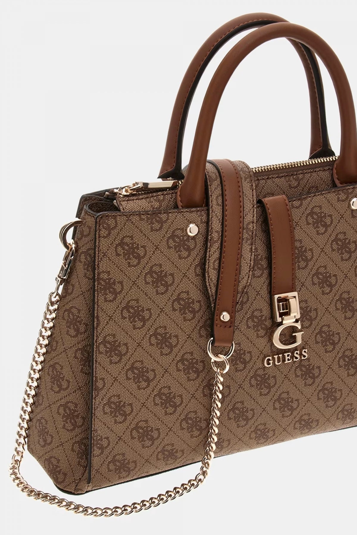 GUESS ZAMIRA LUXURY SATCHEL en color MARRON (4)