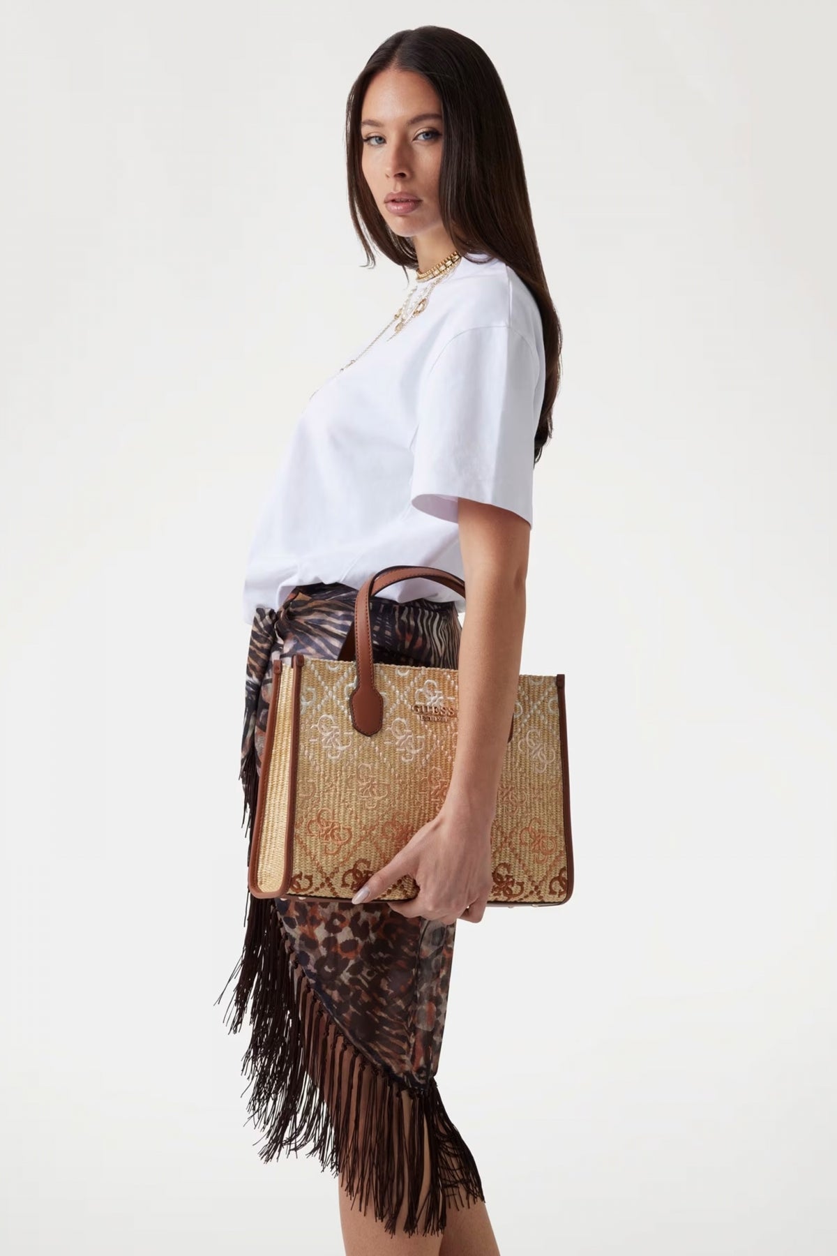 GUESS SILVANA COMP TOTE en color MARRON (2)