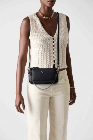 GUESS NOELLE II DBL POUCH CR en color NEGRO (4)