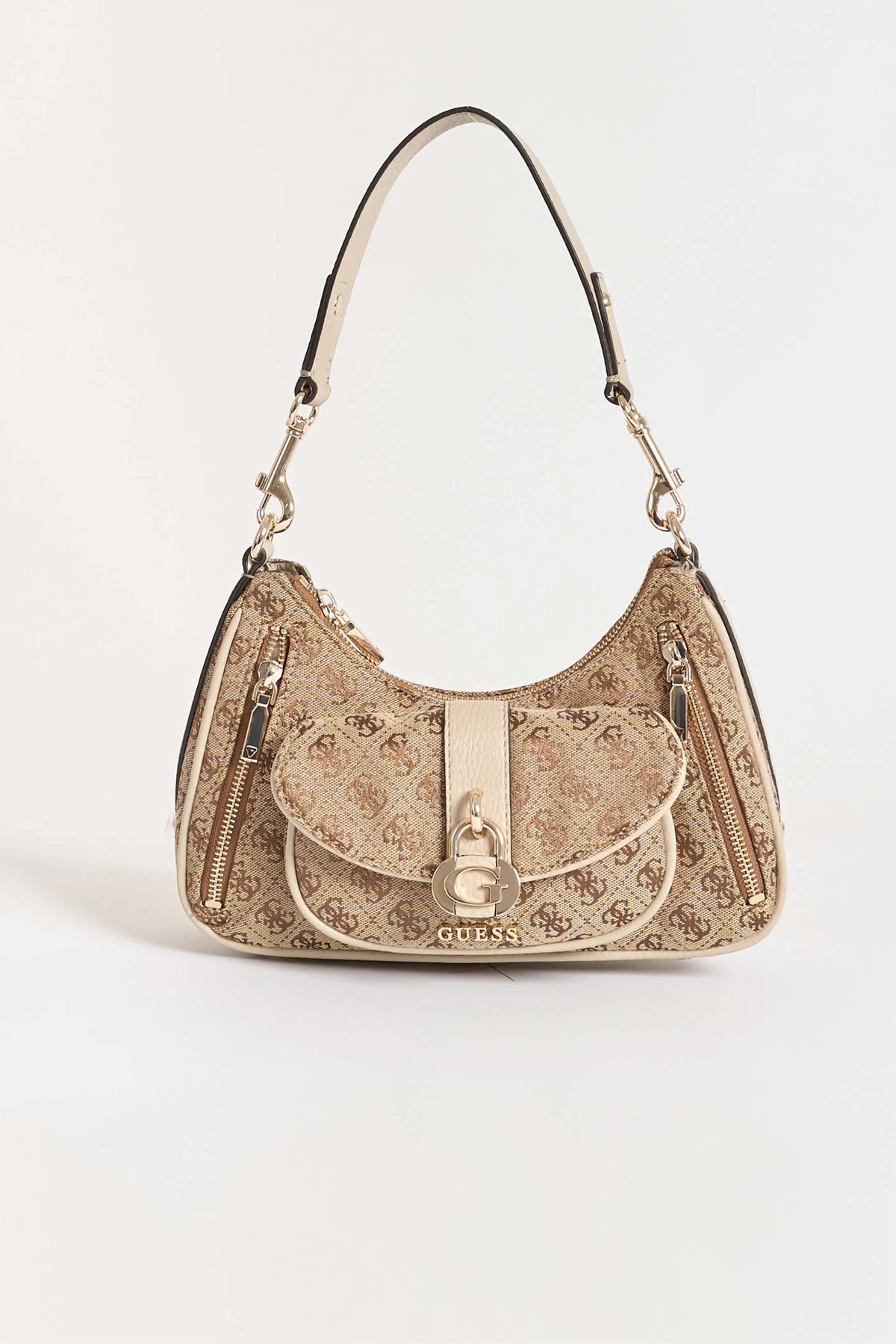 GUESS JESSA SHOULDER BAG en color MARRON CLARO (3)