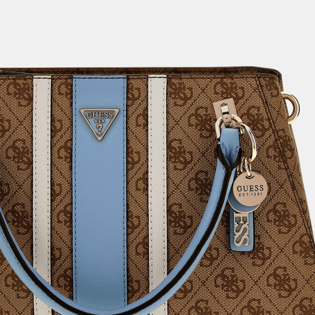 GUESS HWBS NOELLE II LUXURY SATCH en color MARRON CLARO (6)