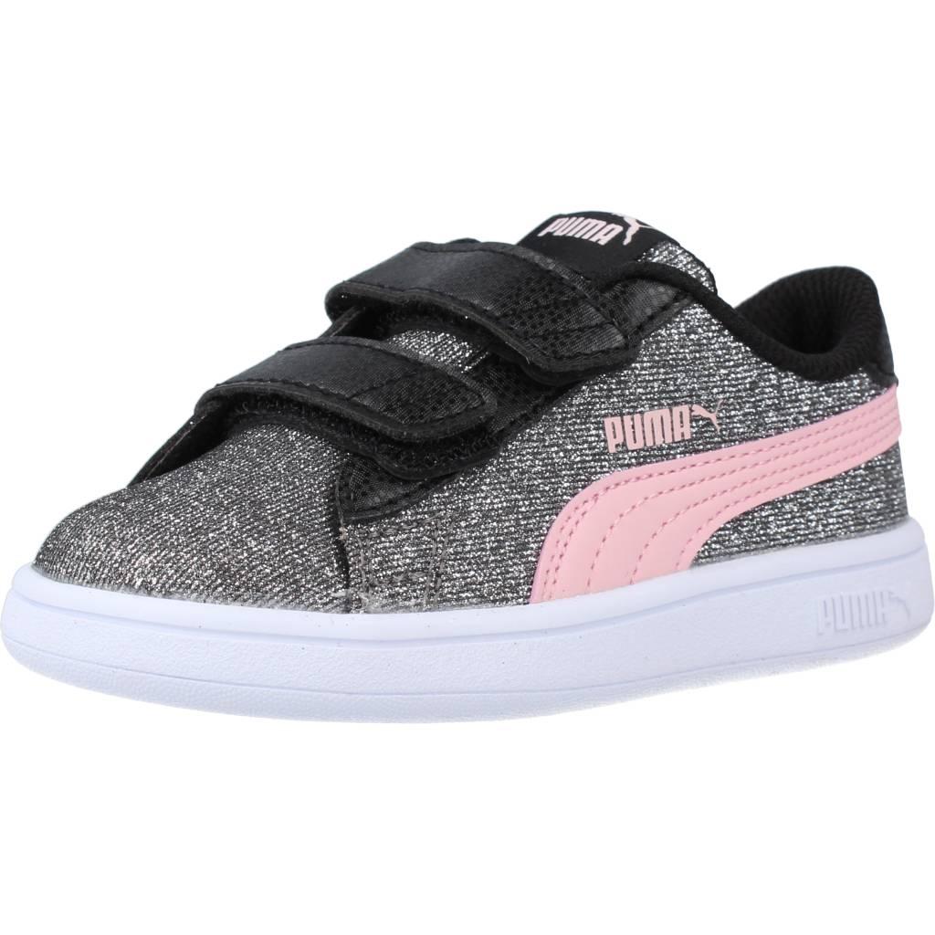 PUMA  SMASH V GLITZ GLAM V en color PLATA  (1)