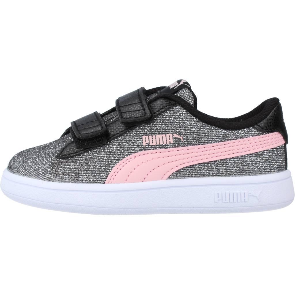 PUMA  SMASH V GLITZ GLAM V en color PLATA  (2)
