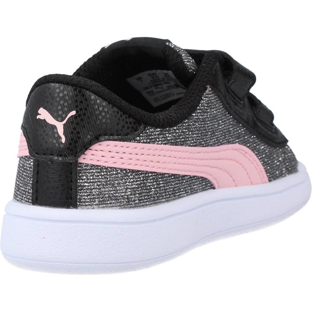 PUMA  SMASH V GLITZ GLAM V en color PLATA  (3)