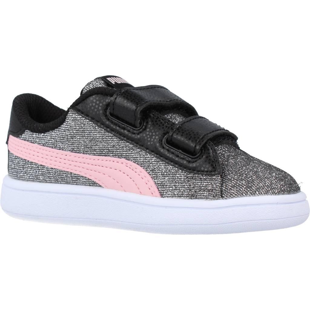 PUMA  SMASH V GLITZ GLAM V en color PLATA  (5)