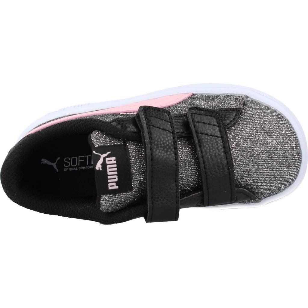 PUMA  SMASH V GLITZ GLAM V en color PLATA  (7)