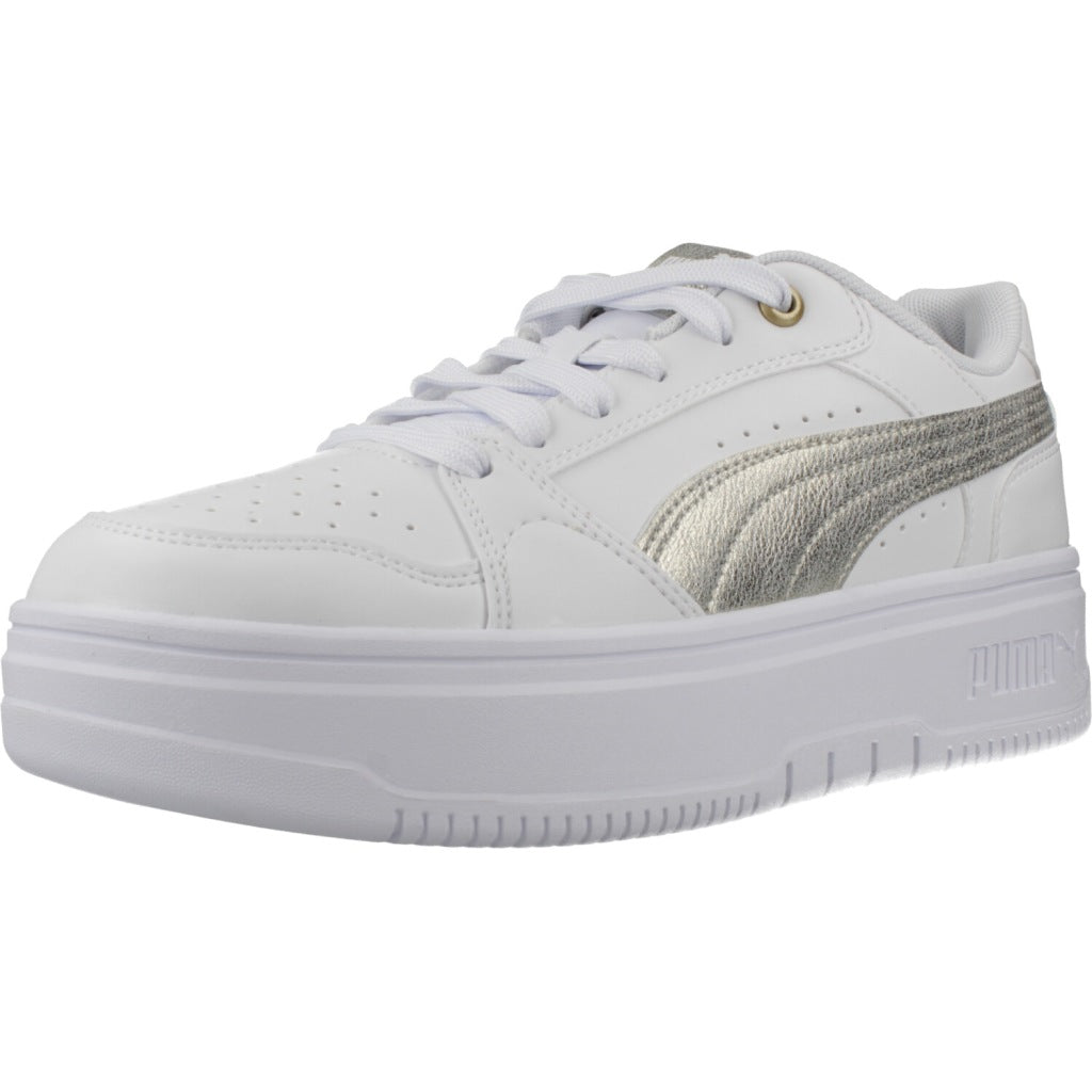 PUMA REBOUND FEMME LOW METALLIC en color BLANCO (1)