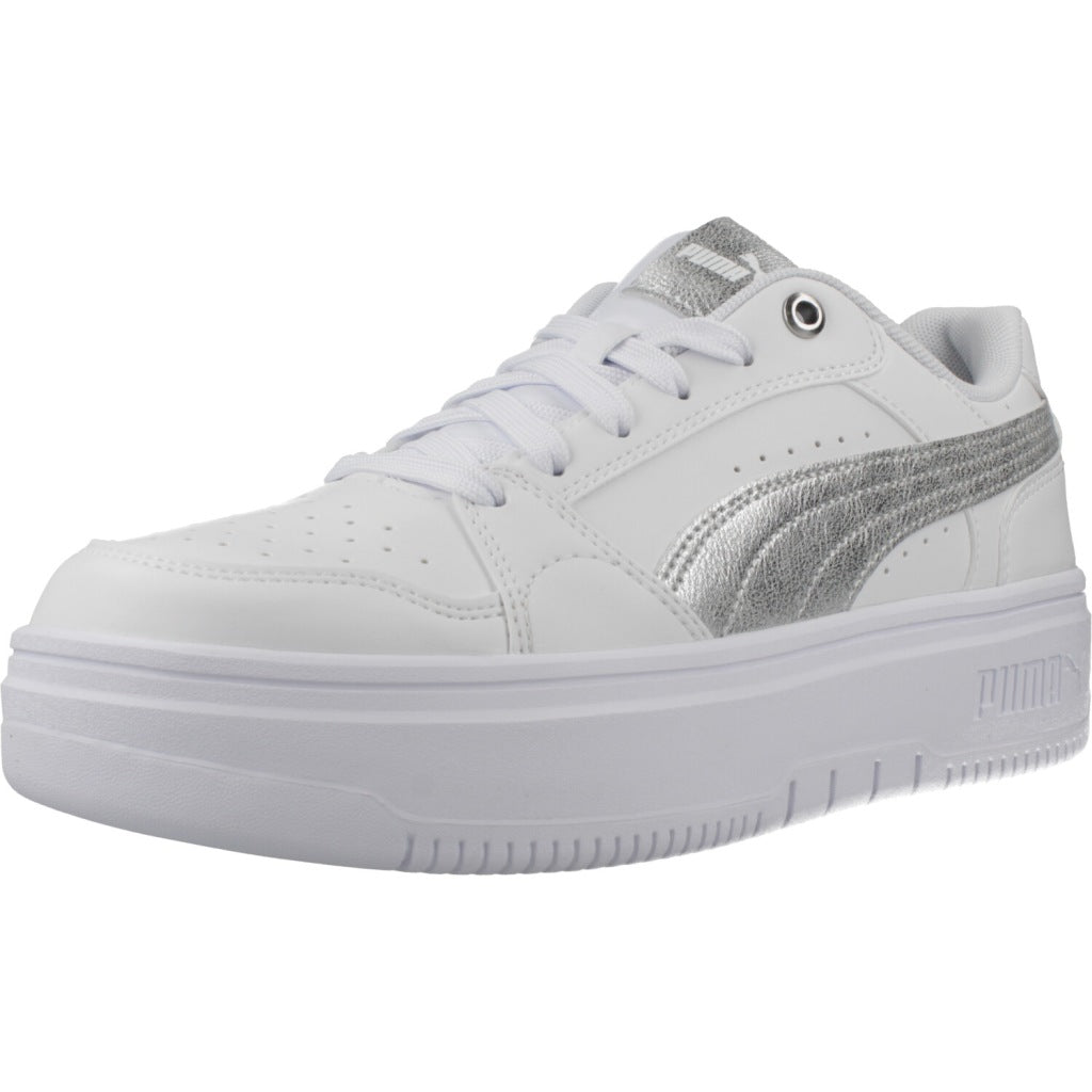 PUMA REBOUND FEMME LOW METALLIC en color BLANCO (1)
