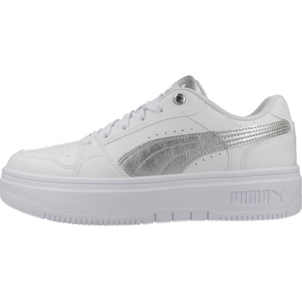 PUMA REBOUND FEMME LOW METALLIC en color BLANCO (2)