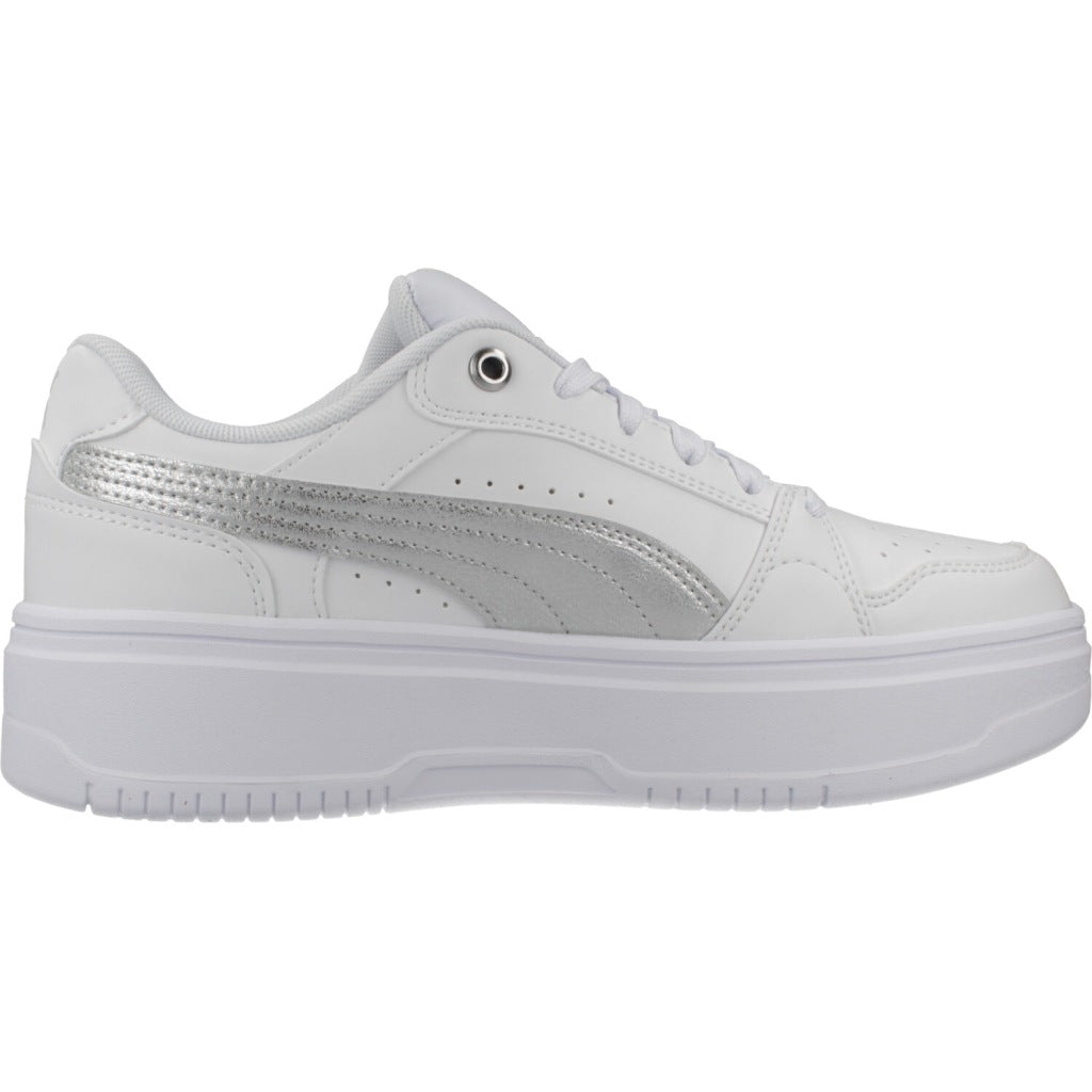 PUMA REBOUND FEMME LOW METALLIC en color BLANCO (4)