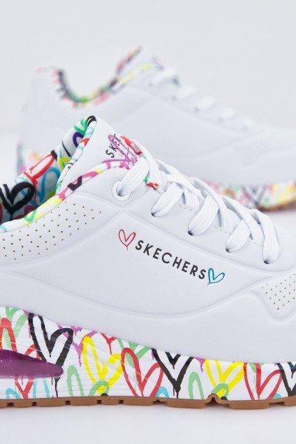 SKECHERS UNO - LOVING LOVE en color BLANCO (4)