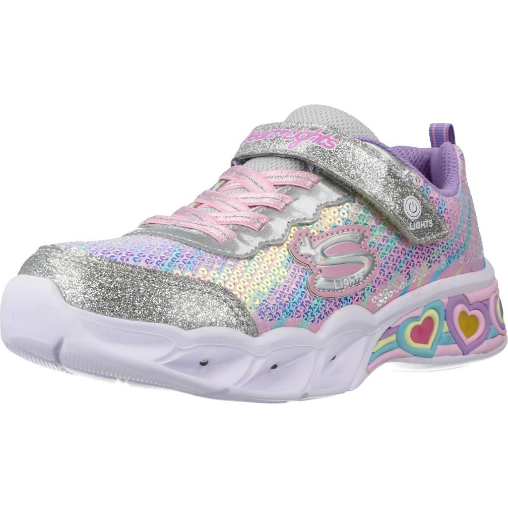 SKECHERS SWEETHEART LIGHTS -LETS SHI en color PLATA (1)