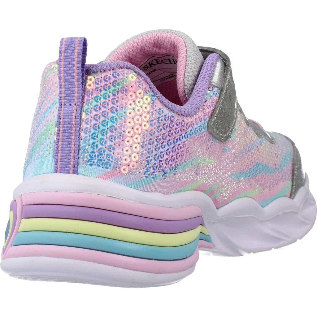 SKECHERS SWEETHEART LIGHTS -LETS SHI en color PLATA (3)