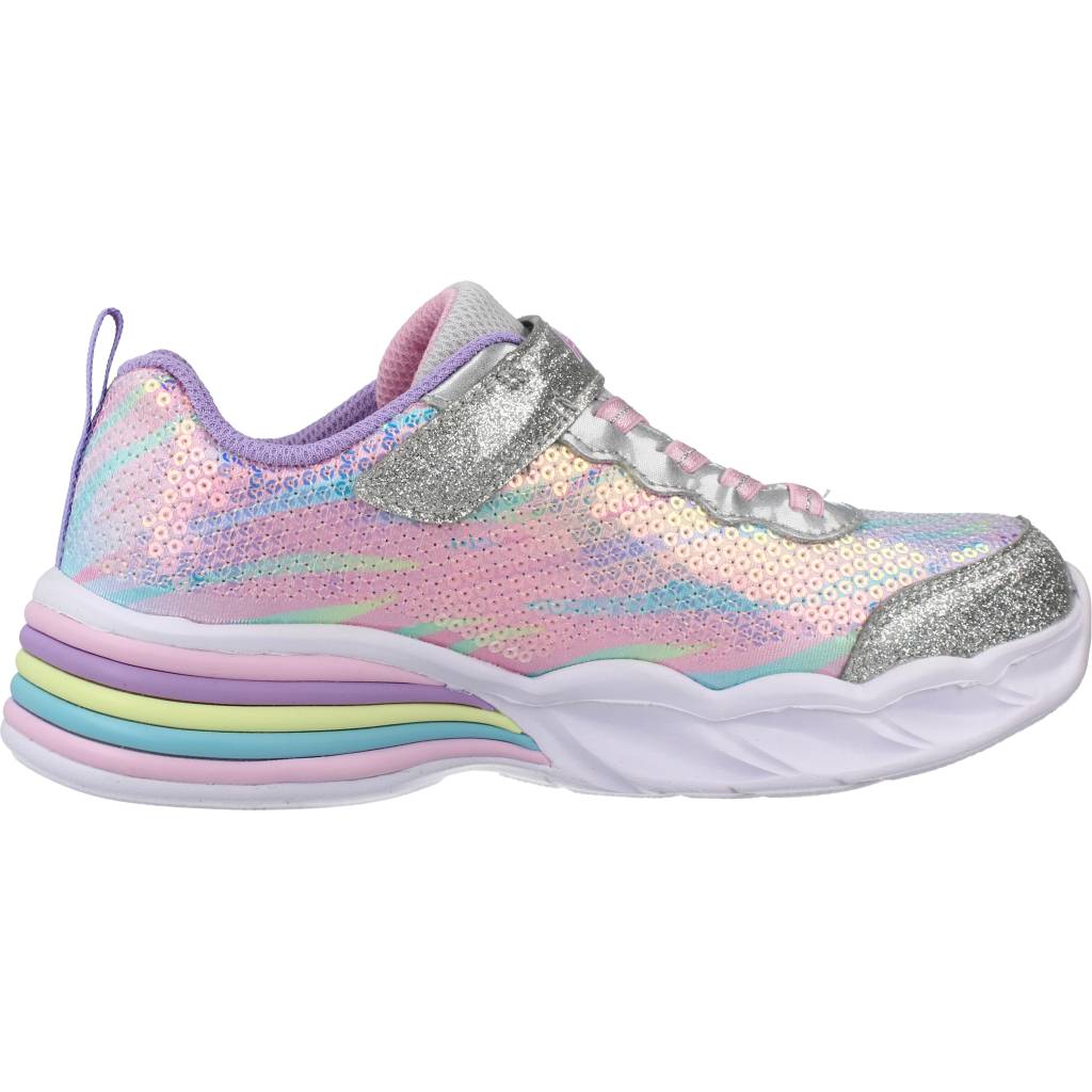 SKECHERS SWEETHEART LIGHTS -LETS SHI en color PLATA (4)
