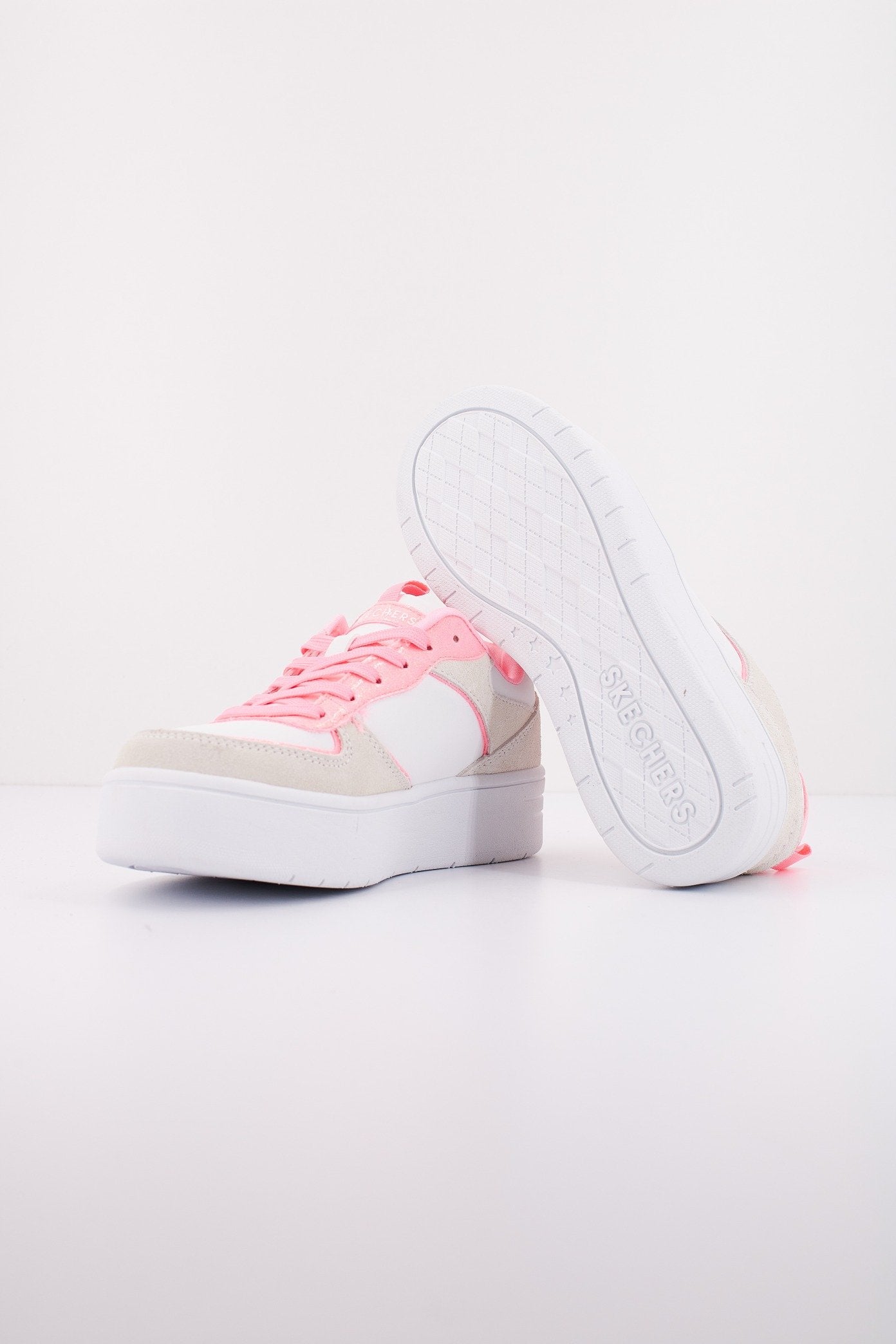 SKECHERS COURT HIGH - GLITTER SPLASH en color BLANCO (4)
