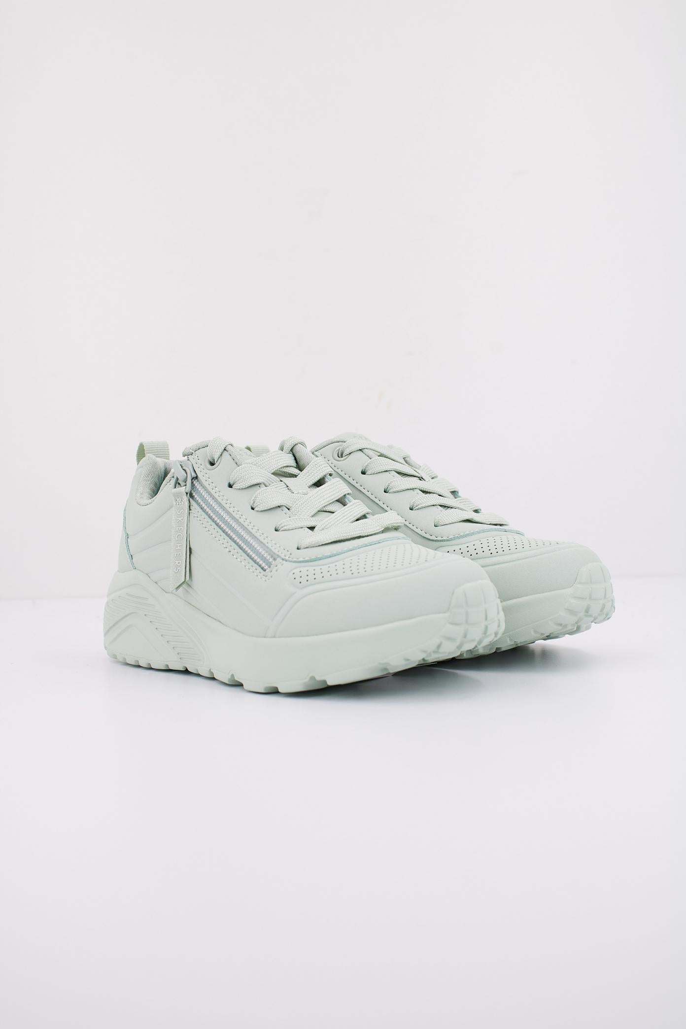 SKECHERS UNO LITE - EASY ZIP en color VERDE (2)