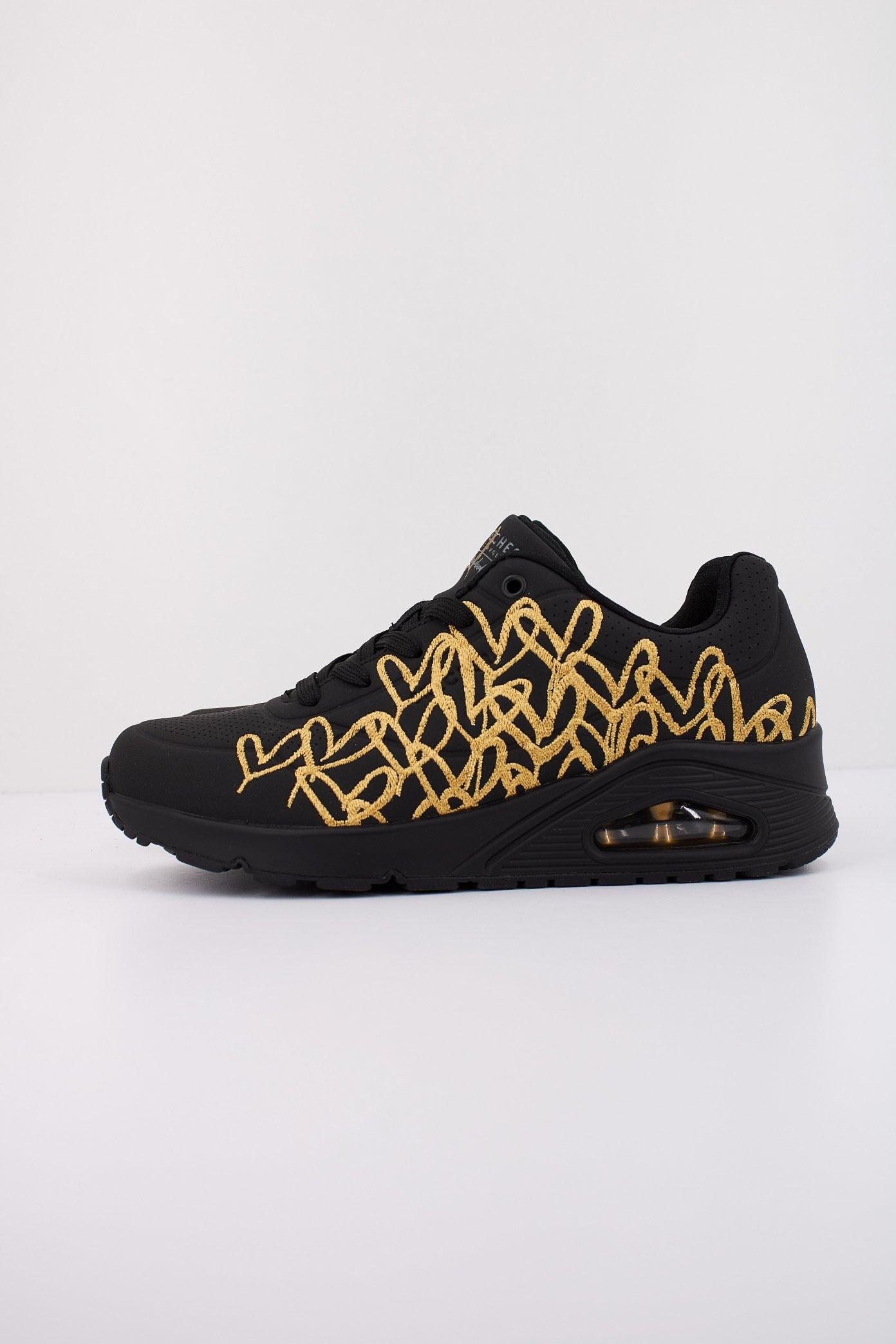 SKECHERS UNO - GOLDEN HEART en color NEGRO (1)