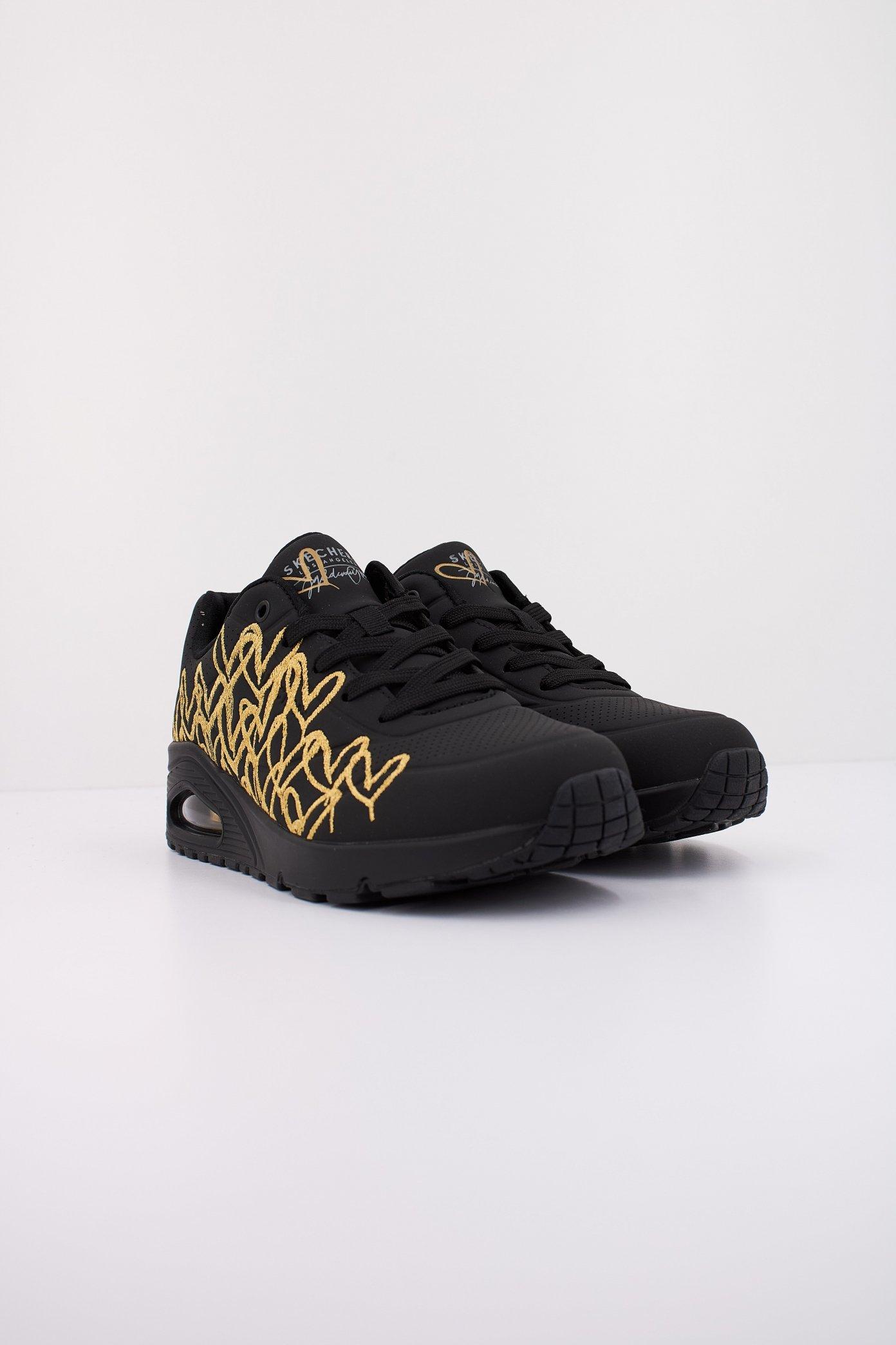 SKECHERS UNO - GOLDEN HEART en color NEGRO (2)