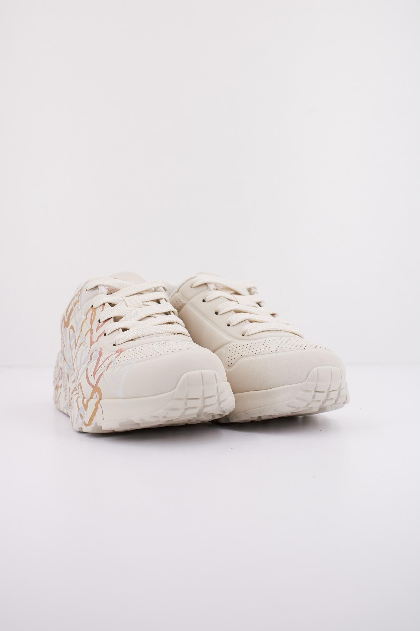 SKECHERS UNO LITE - METALLIC en color BEIS (2)