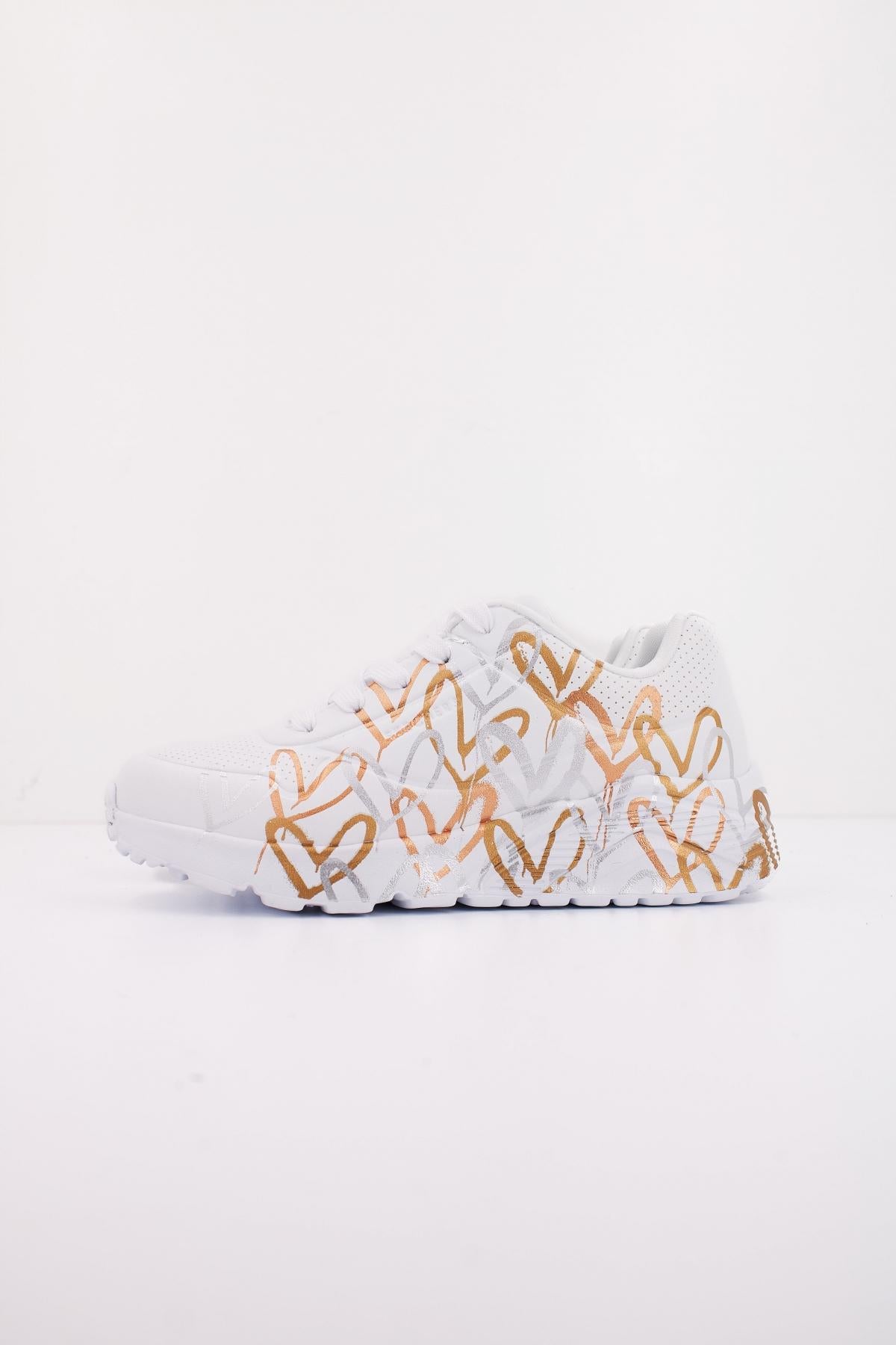 SKECHERS UNO LITE - METALLIC en color BLANCO (1)