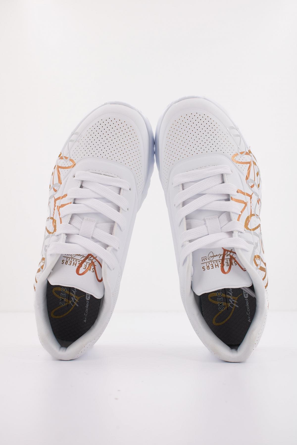 SKECHERS UNO LITE - METALLIC en color BLANCO (3)