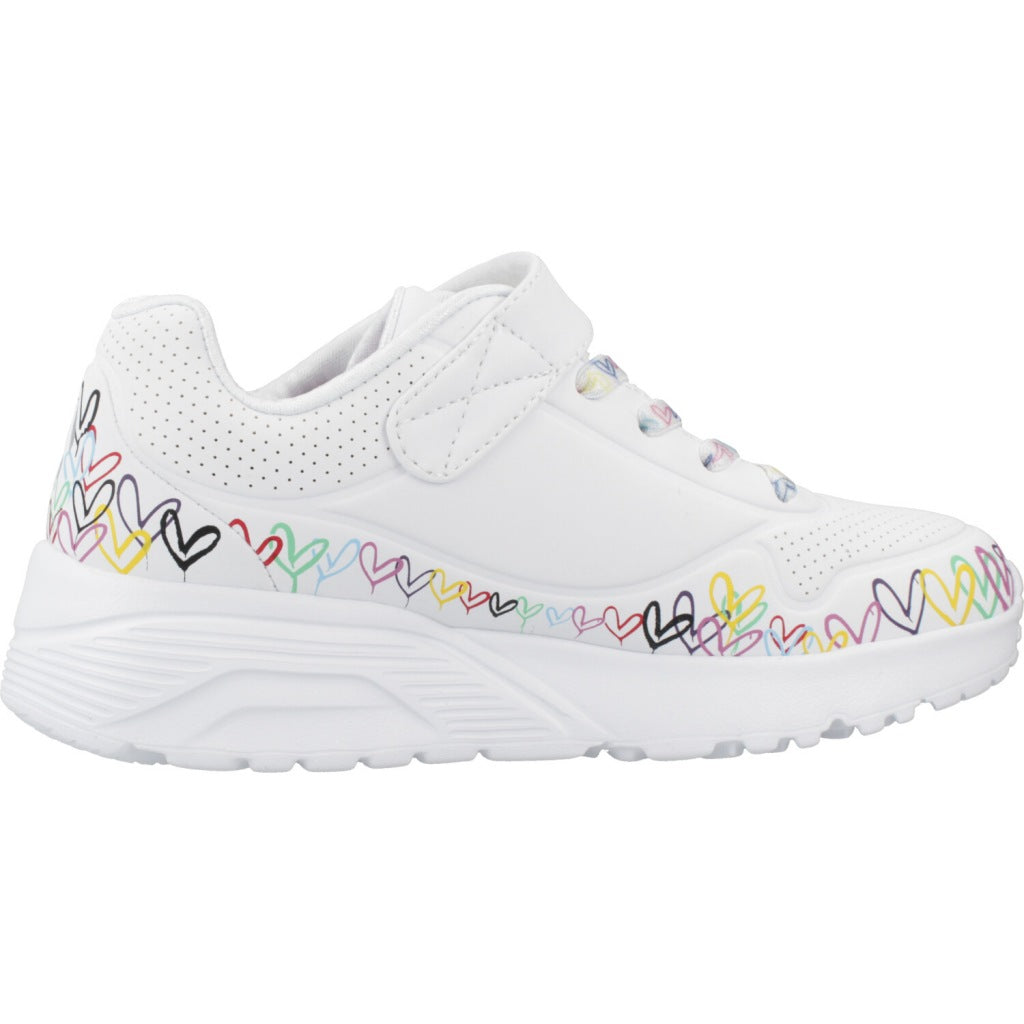 SKECHERS UNO LITE HEART CRAZE en color BLANCO (4)