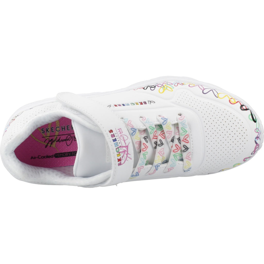 SKECHERS UNO LITE HEART CRAZE en color BLANCO (7)