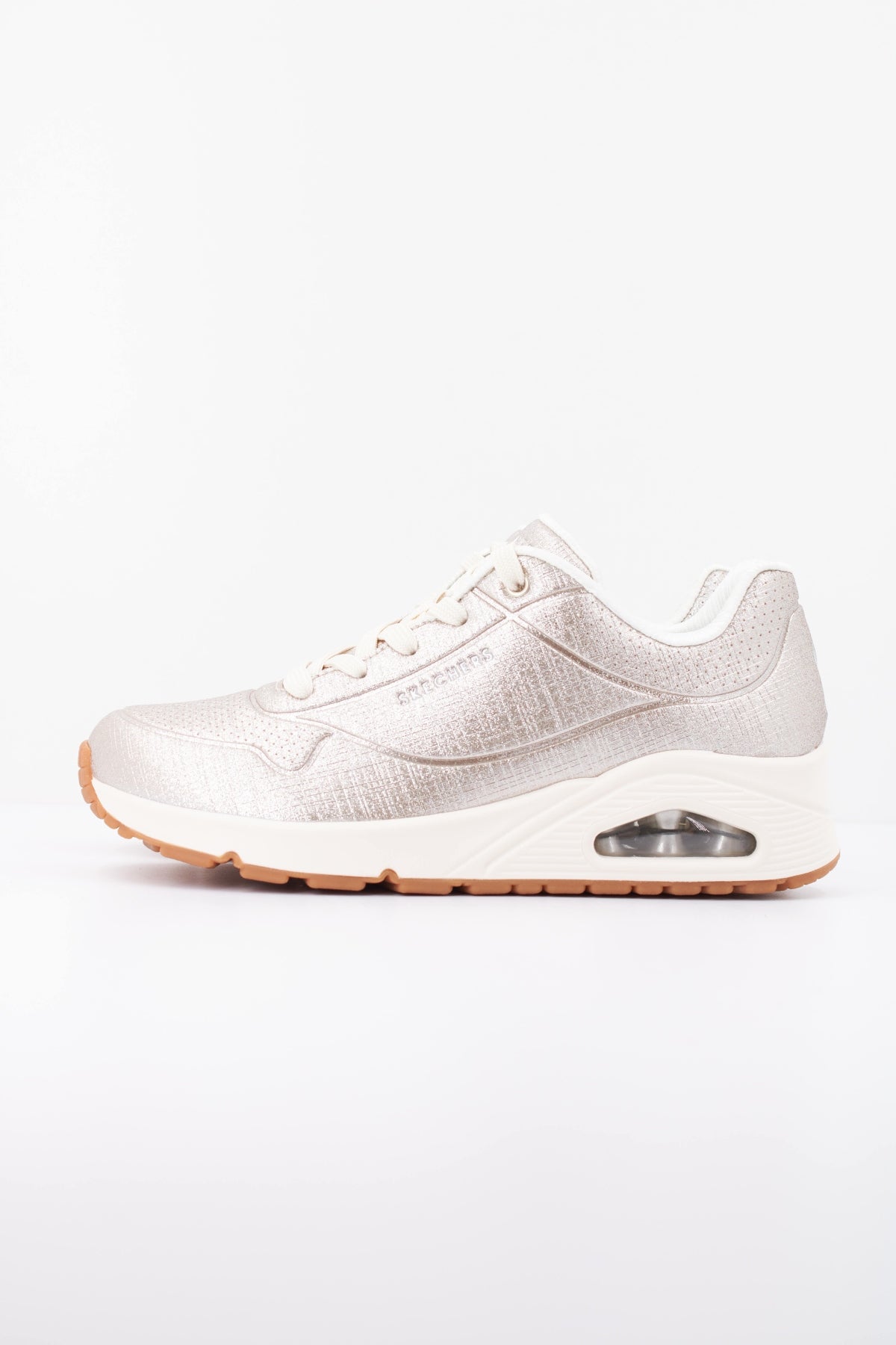 SKECHERS UNO SHININ BRIGHT en color PLATA (1)