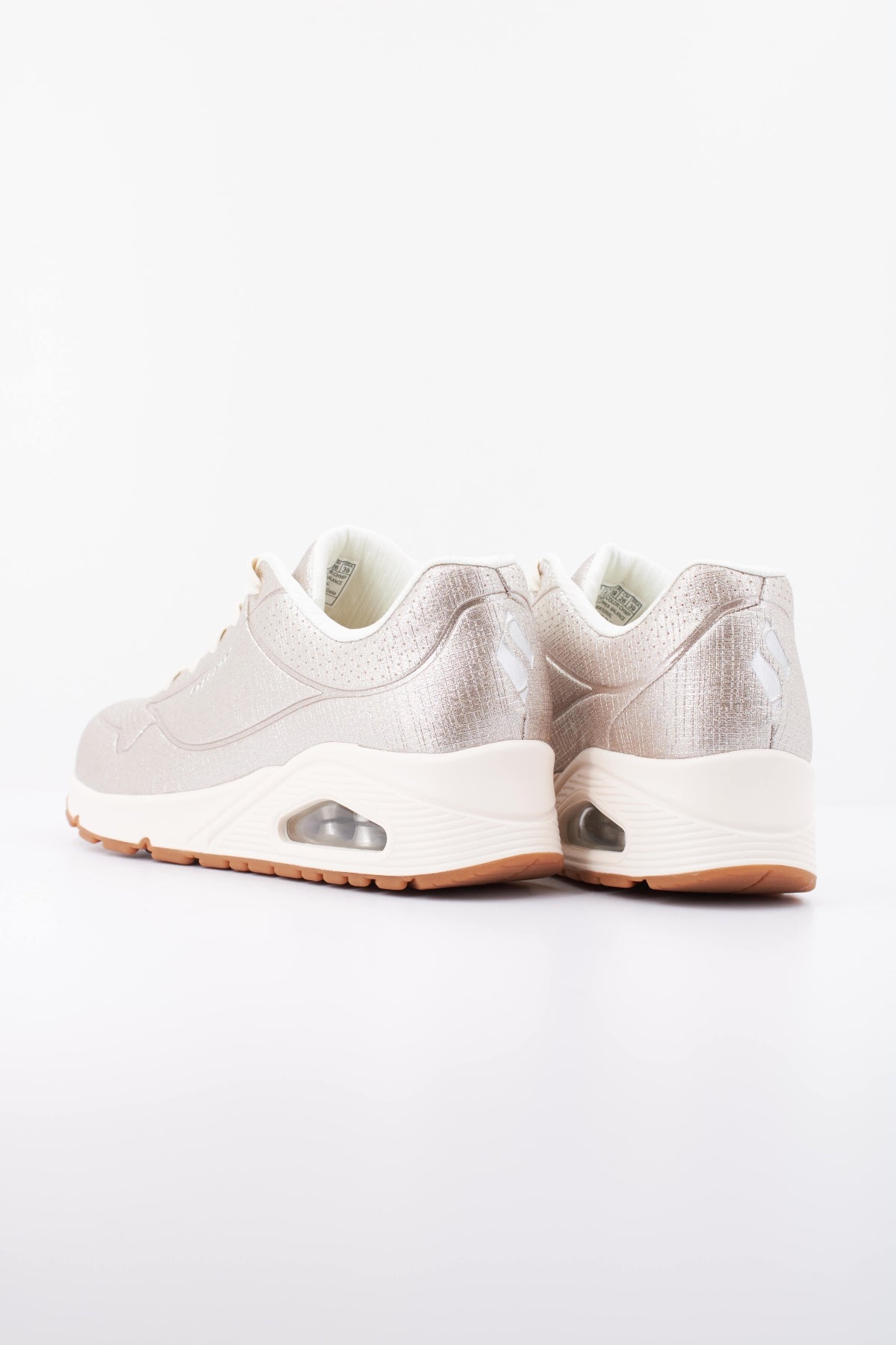 SKECHERS UNO SHININ BRIGHT en color PLATA (4)