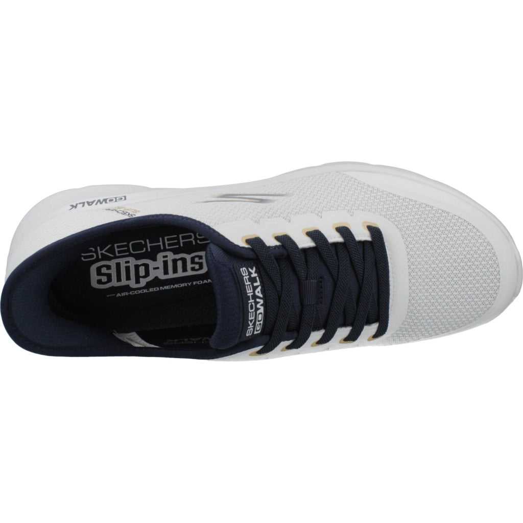 SKECHERS SLIP-INS GO WALK FLEX NETRO en color BLANCO (7)