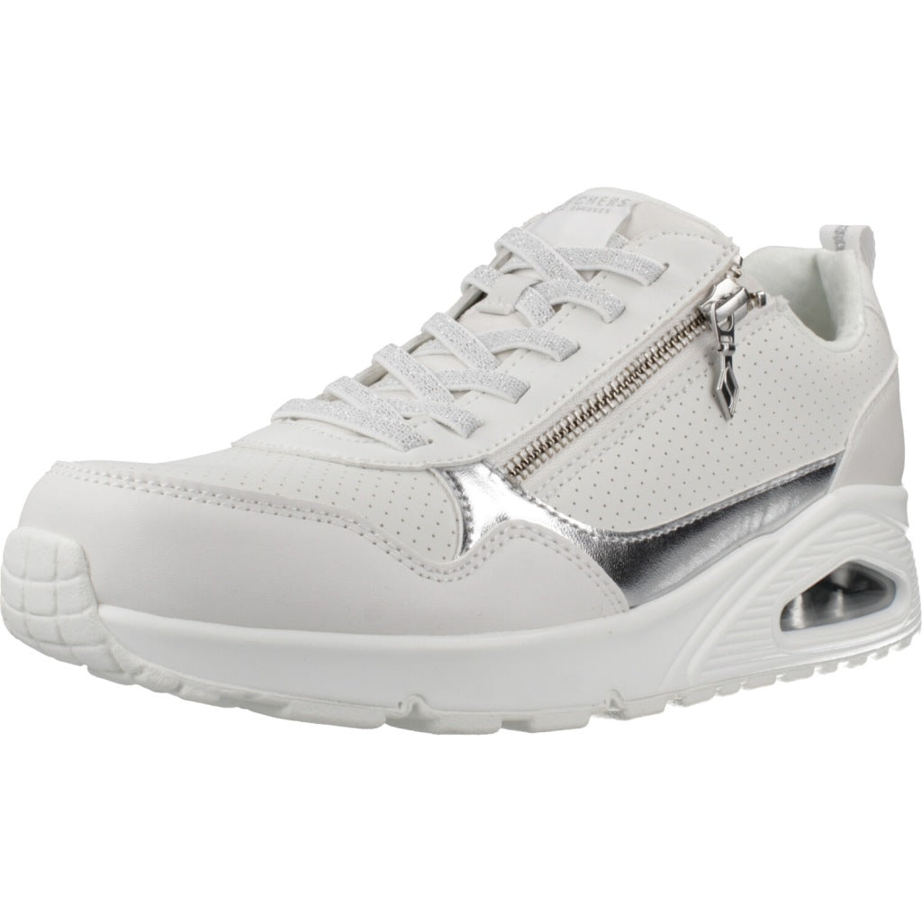 SKECHERS UNO METALLIC SLIDERS en color BLANCO (1)