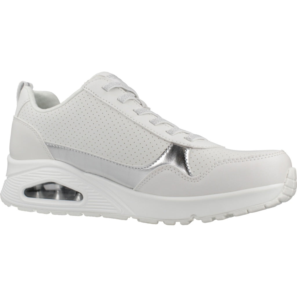 SKECHERS UNO METALLIC SLIDERS en color BLANCO (5)