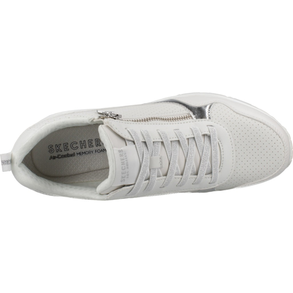 SKECHERS UNO METALLIC SLIDERS en color BLANCO (6)