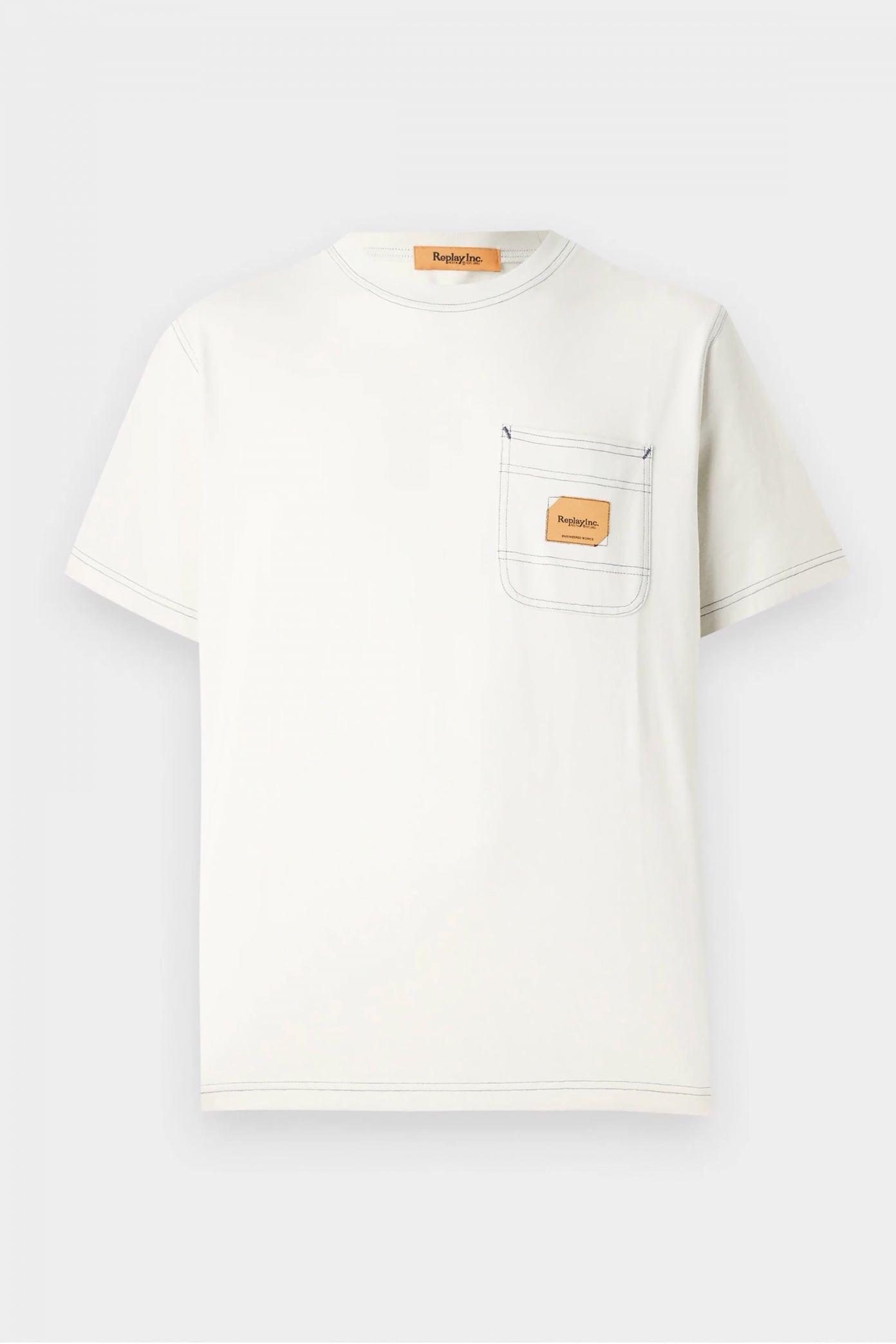 REPLAY CLASSIC POCKET T-SHIRT en color BLANCO (2)